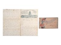 [CIVIL WAR]. Early war-date letter referencing the dead along the road following the Battle of Bull Run.