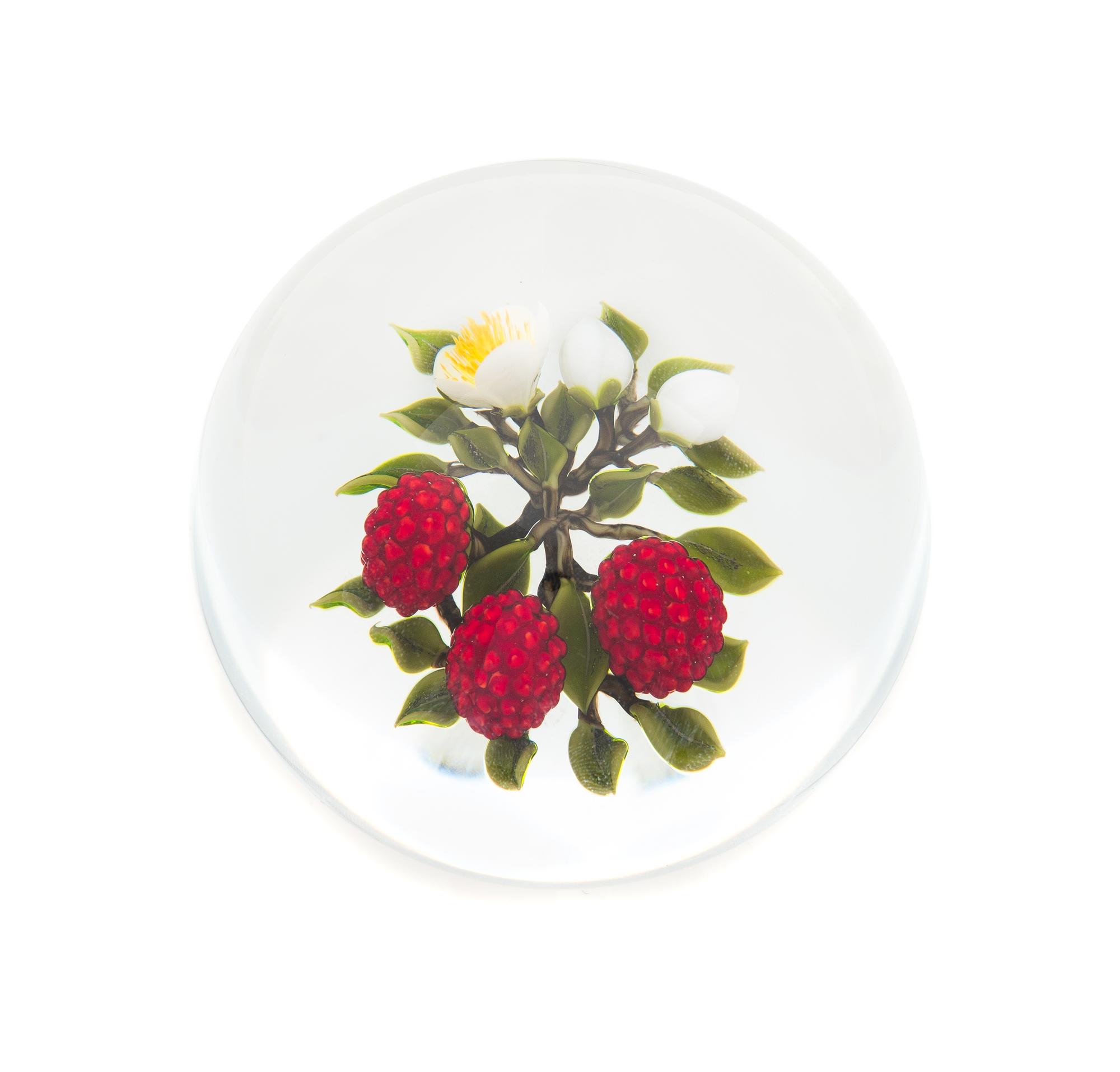 Victor Trabucco, (American), a raspberries paperweight, 1995