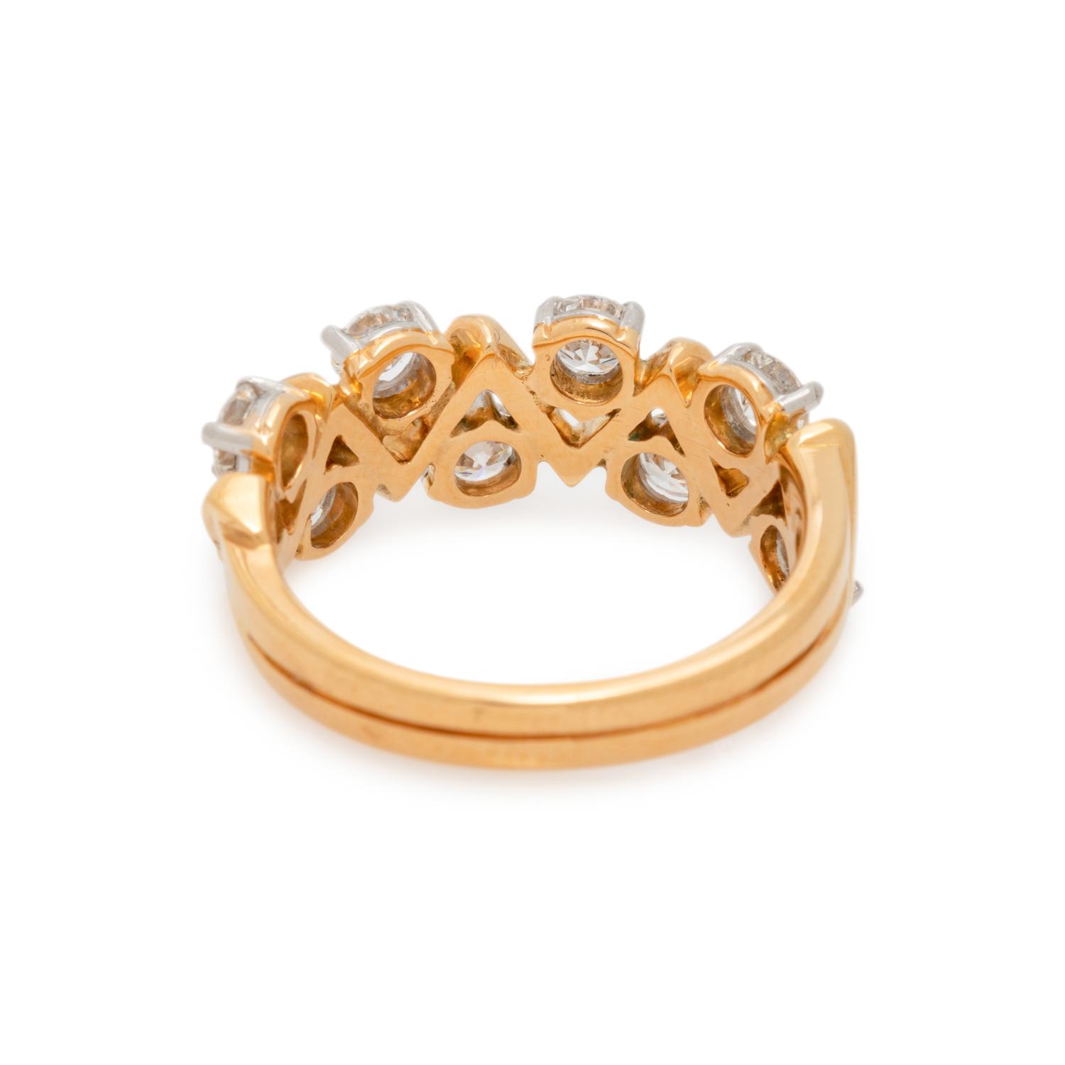 OSCAR HEYMAN & BROTHERS, YELLOW GOLD AND DIAMOND RING