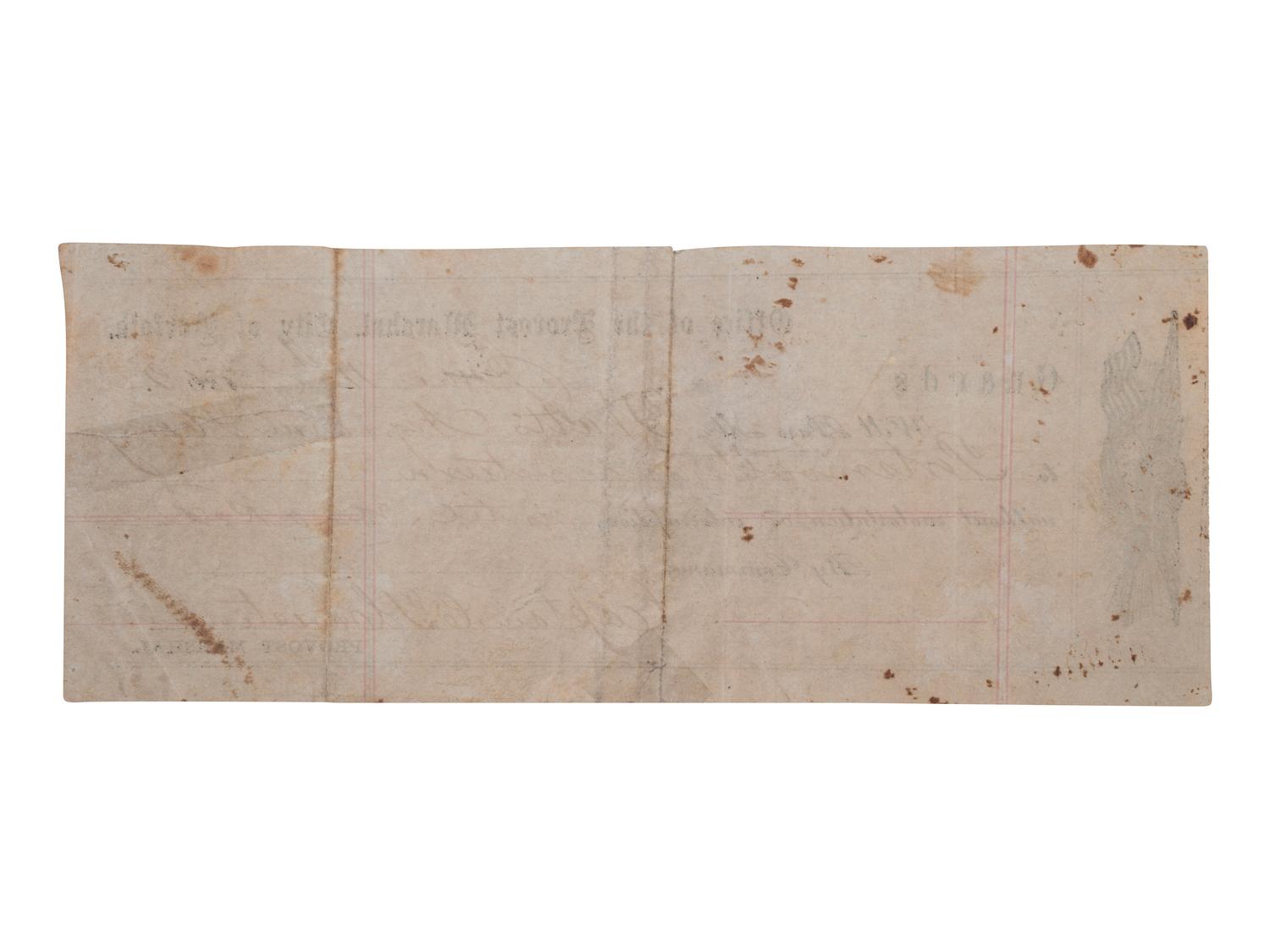 [CIVIL WAR - AFRICAN AMERICANA]. Partially printed pass issued to "Watt's Negro man Henry." Norfolk, VA, 11 June 1862.