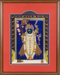 A Hindu Portrait of Shrinathji in a Form of Krishna