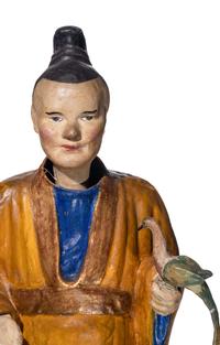 A Pair of North Italian Polychrome Painted Papier-Mâché Nodding Head Figures