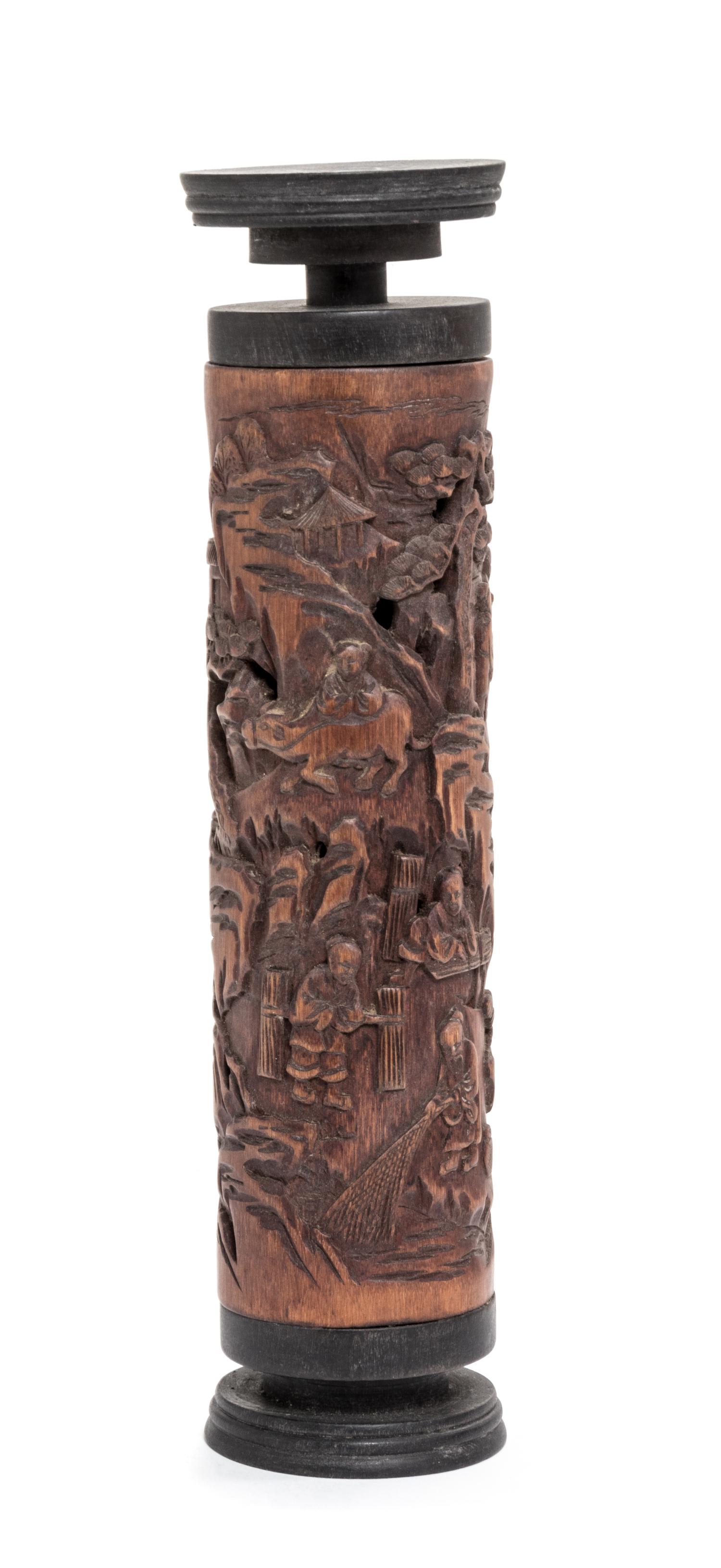 A Chinese Carved Bamboo Parfumier