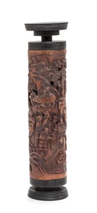 A Chinese Carved Bamboo Parfumier