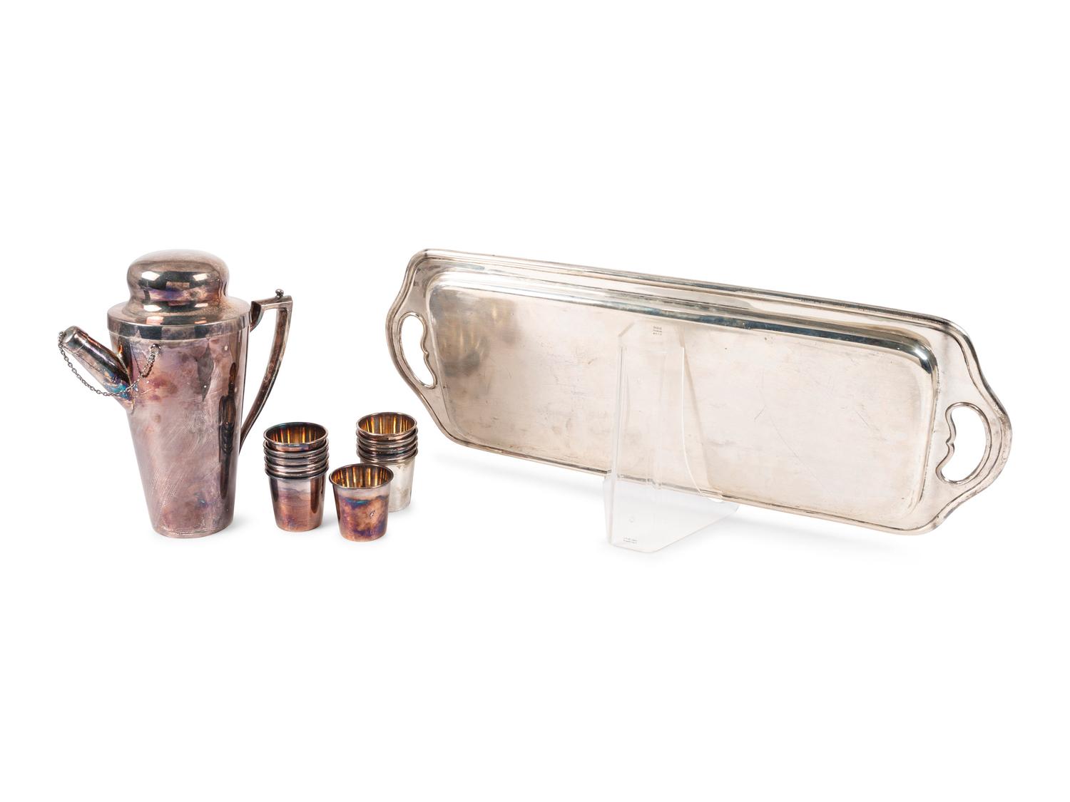 A Frank M. Whiting and Co. Silver 'Pistol Lake Fishing and Movie Club' Presentation Cocktail Service