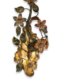 A Pair of Tole Peinte Single-Light Sconces — 20th Century