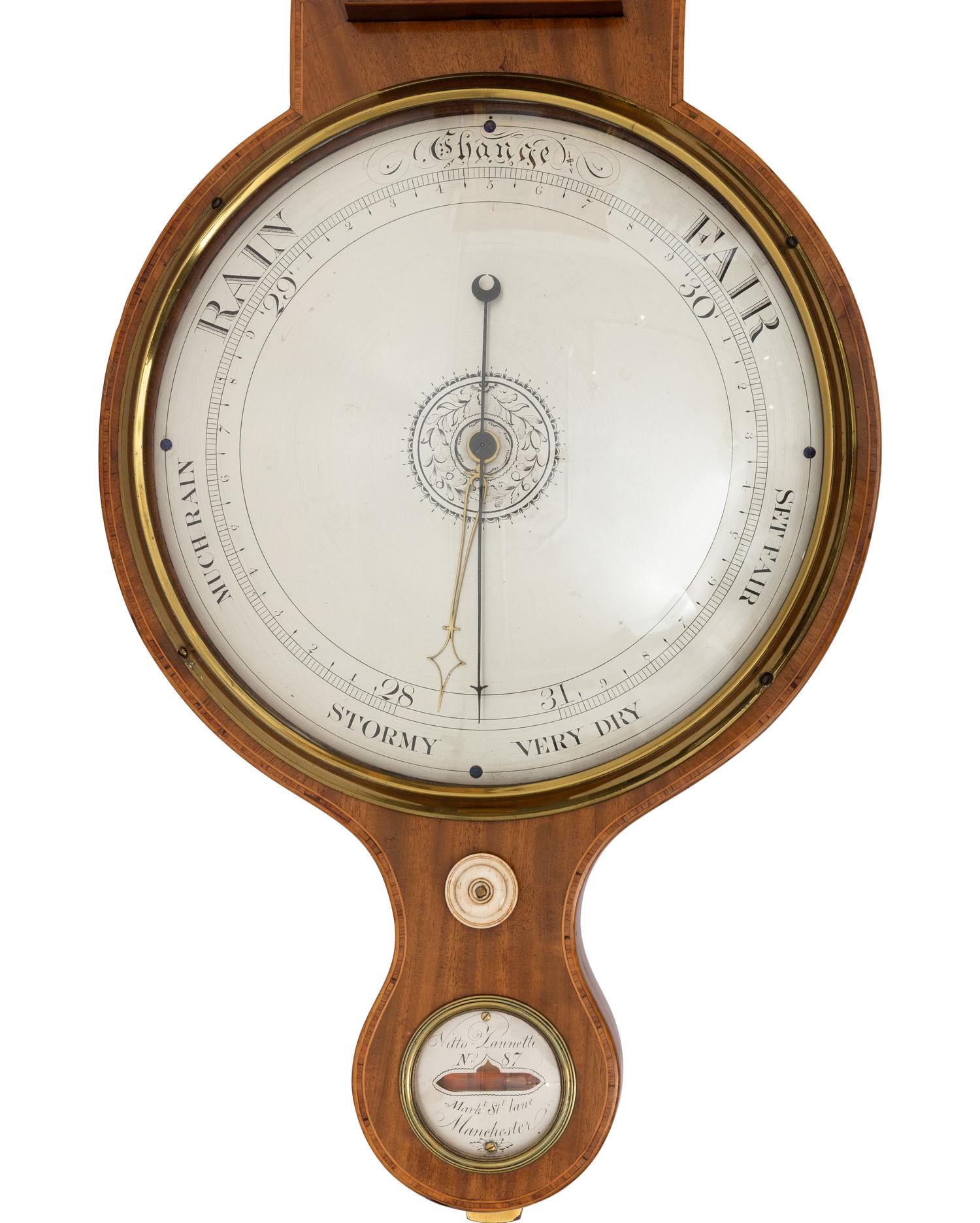 Four English Mahogany Barometers