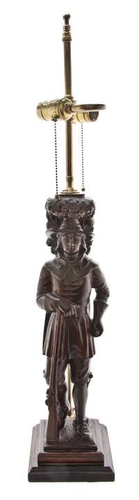 An American Carved Mahogany Figure, Height of figure 19 1/2 inches.