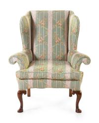 A Queen Anne Style Mahogany Library Chair