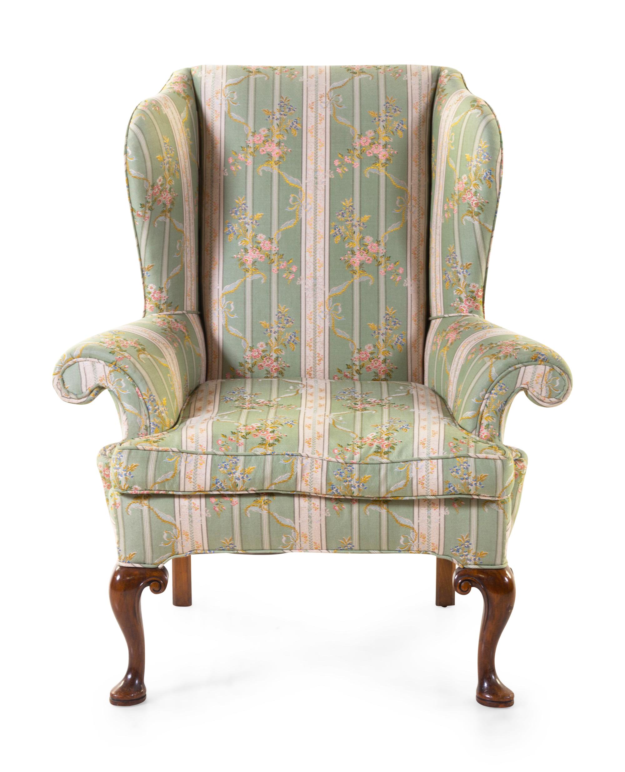 A Queen Anne Style Mahogany Library Chair