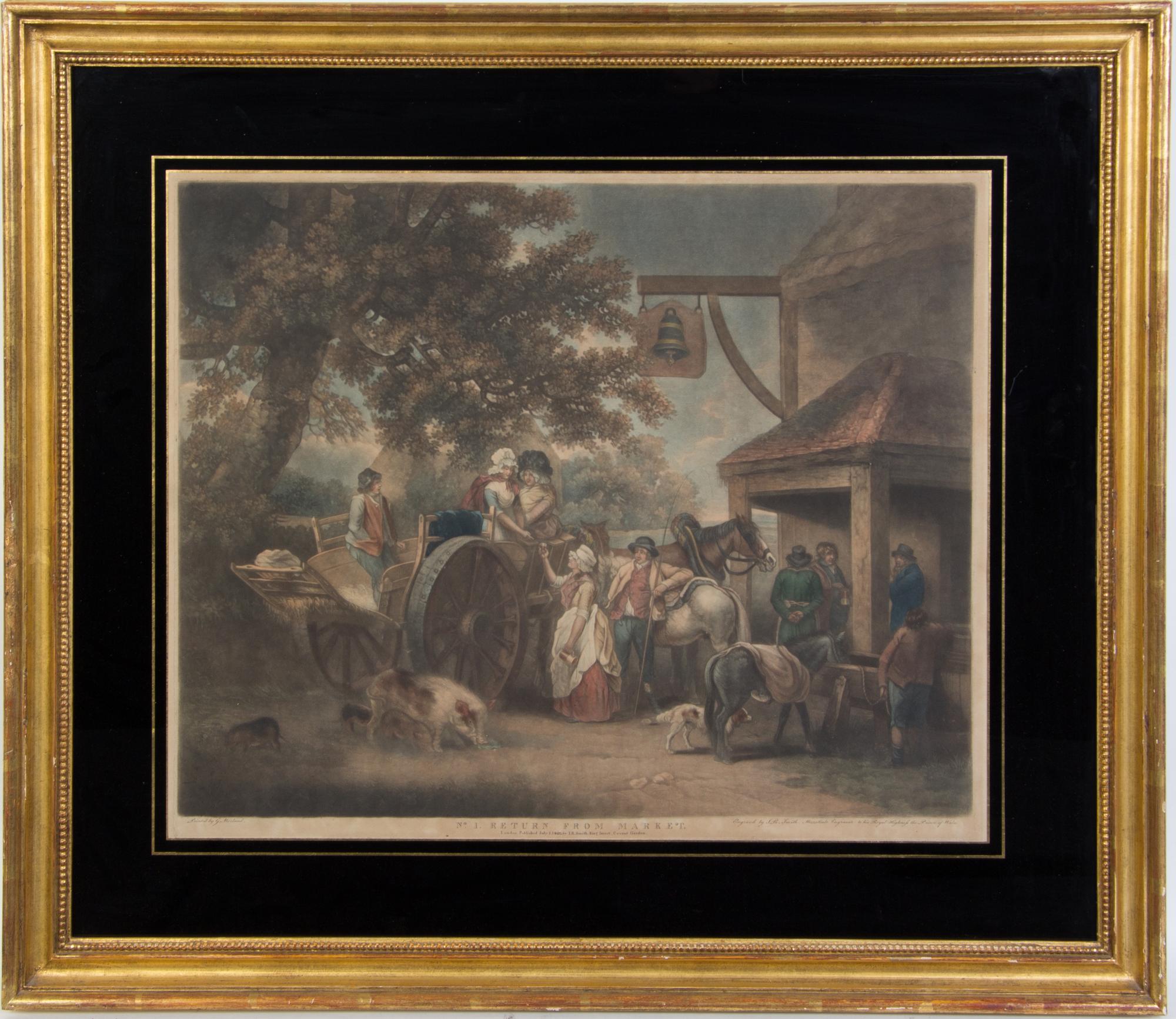 John Raphael Smith, (British, 1752-1812), Return from Market, after George Morland.