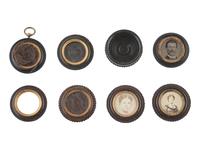 [EARLY PHOTOGRAPHY]. 8 black and brown "oreo" cases.