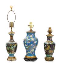 Three Chinese Cloisonné Enameled Vases