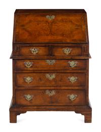 A George I Walnut Slant-Front Bureau