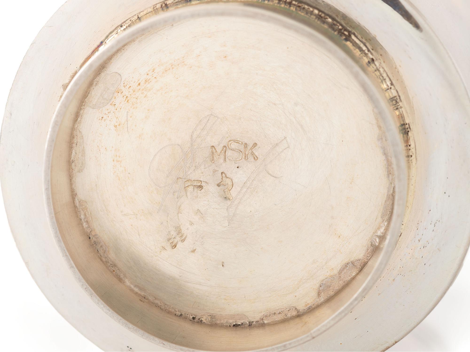 Hopi Silver Overlay Dish AND Cup