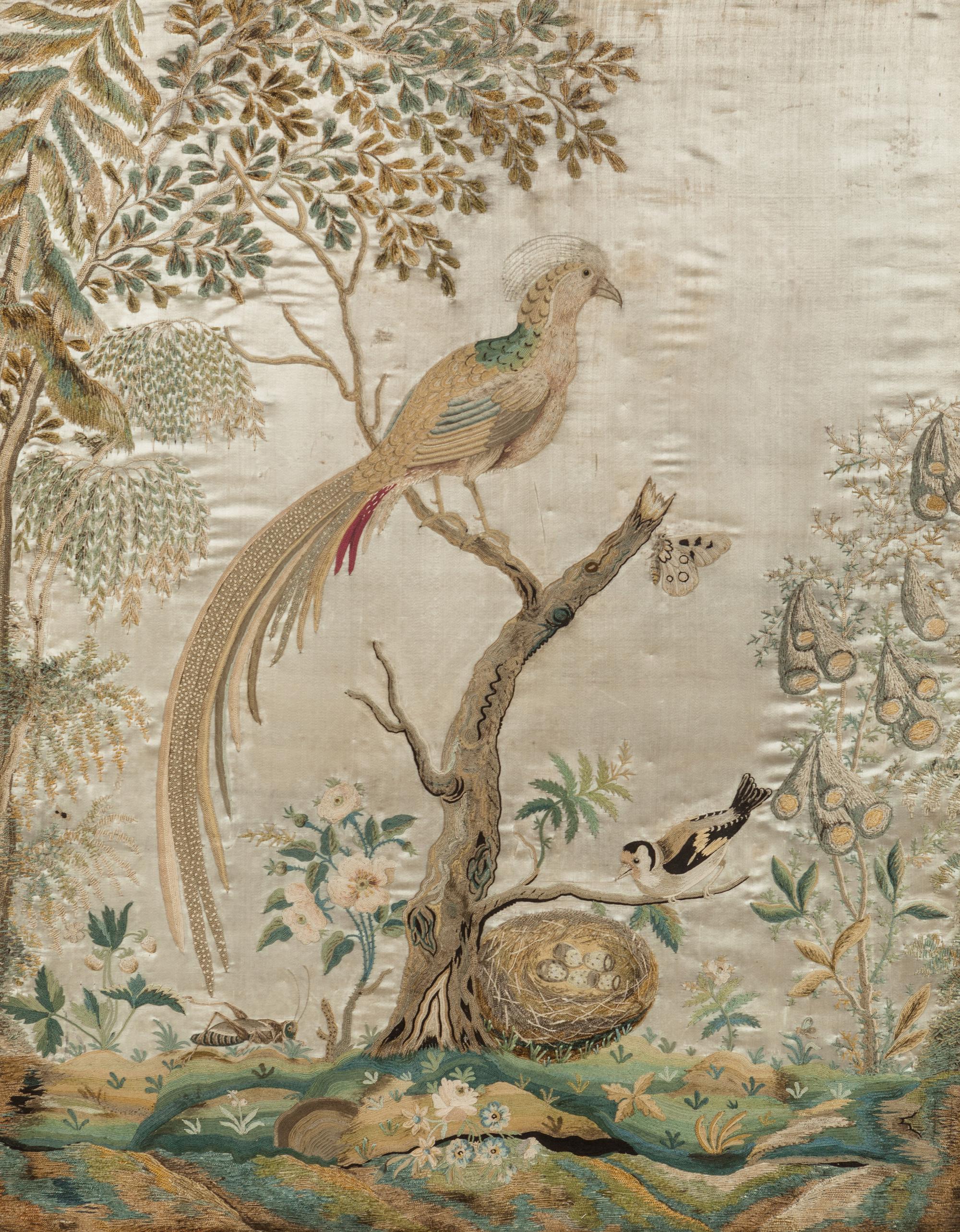 An English Stumpwork Embroidery on Silk