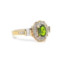 CHROME DIOPSIDE AND DIAMOND RING