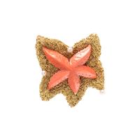BORIS LEBEAU, YELLOW GOLD, CORAL AND CULTURED PEARL STARFISH BROOCH