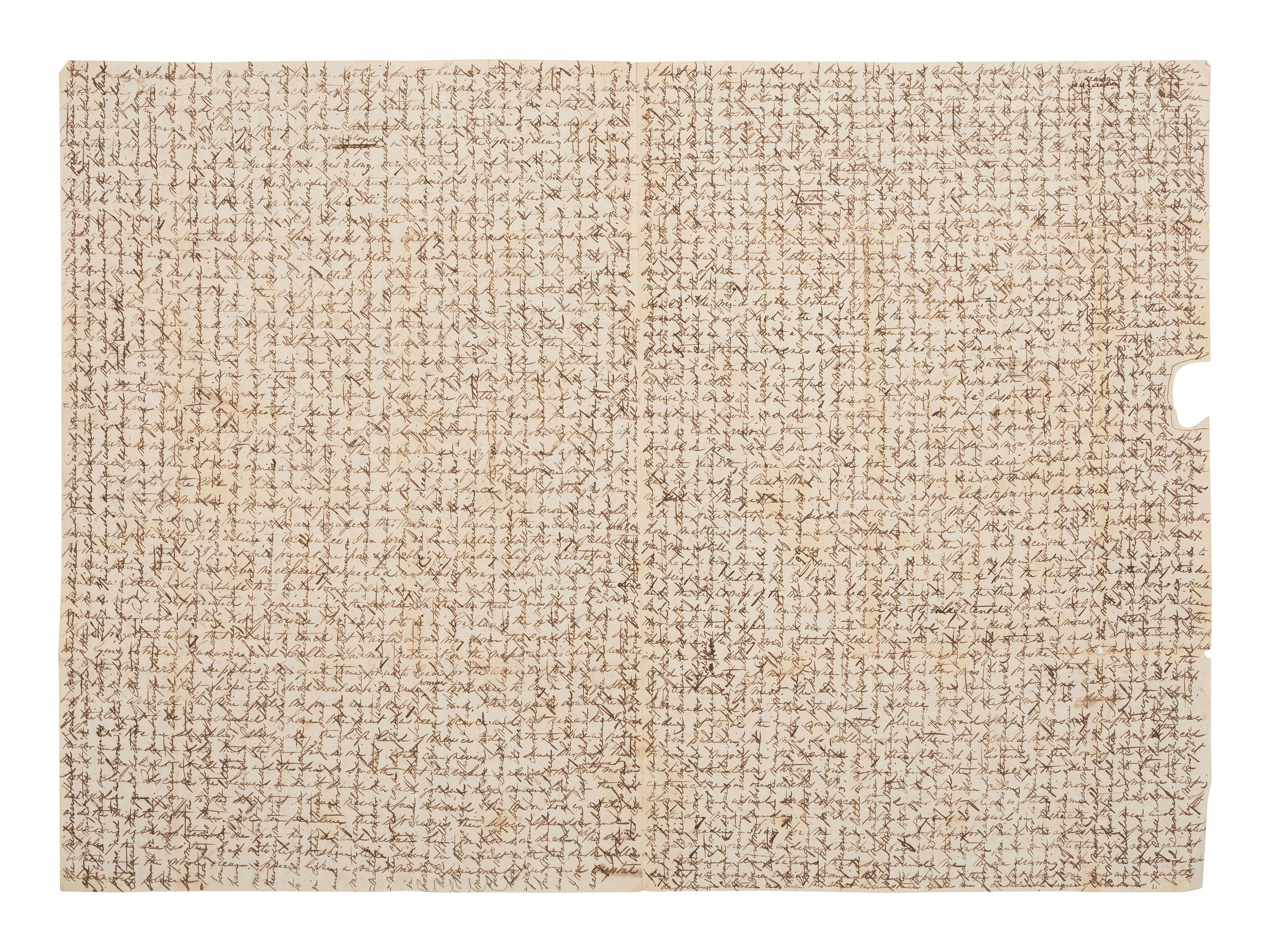 [MEXICAN WAR]. Letter written by Naval Surgeon Dr. William J. Powell. Acapulco, Mexico, 1845.