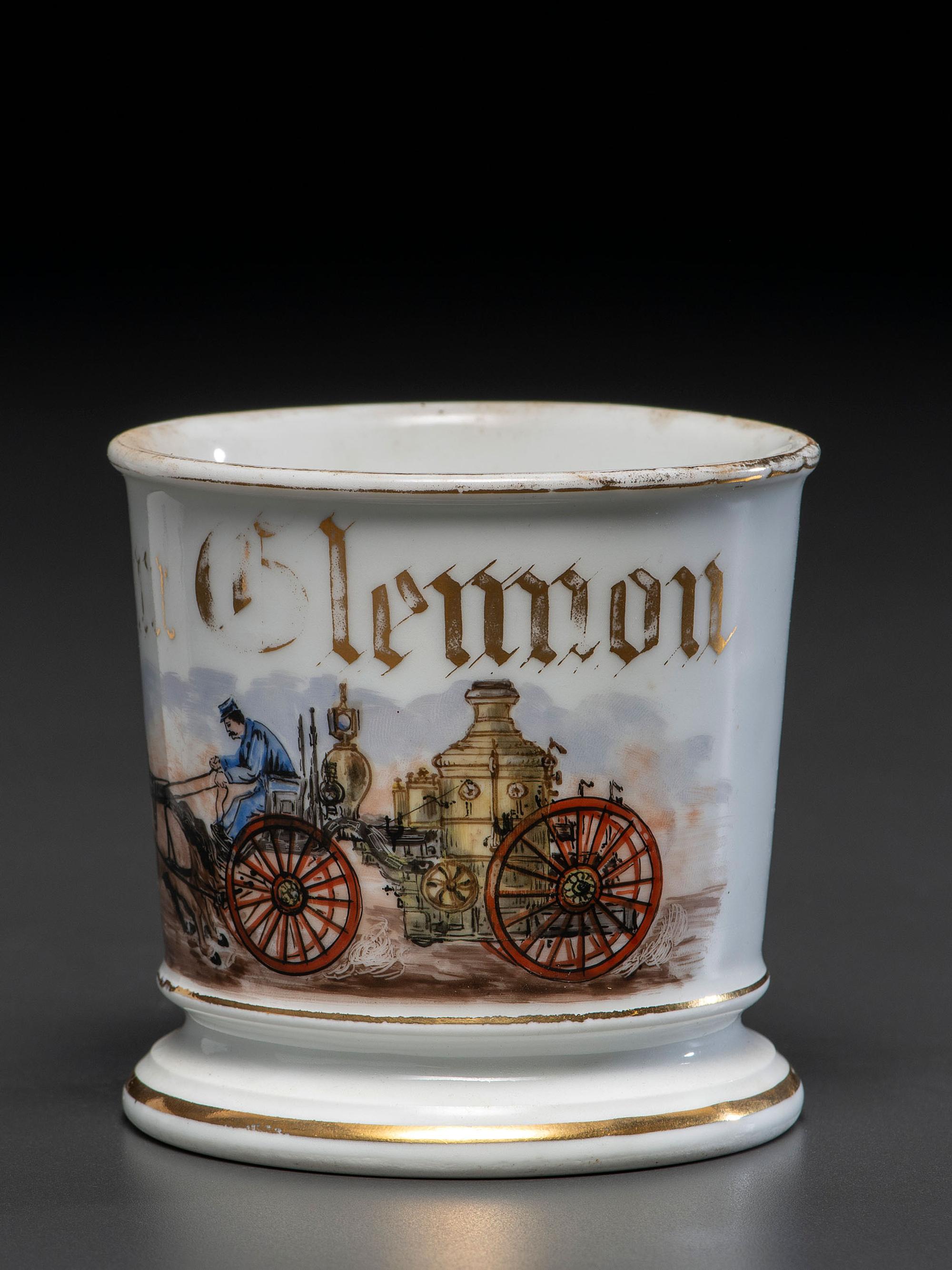A Fireman's Porcelain Occupational Shaving Mug