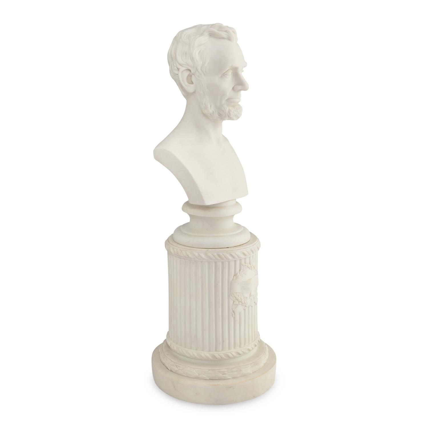 Martin Milmore (American, 1844-1883) Bust of Abraham Lincoln 19th century parianware