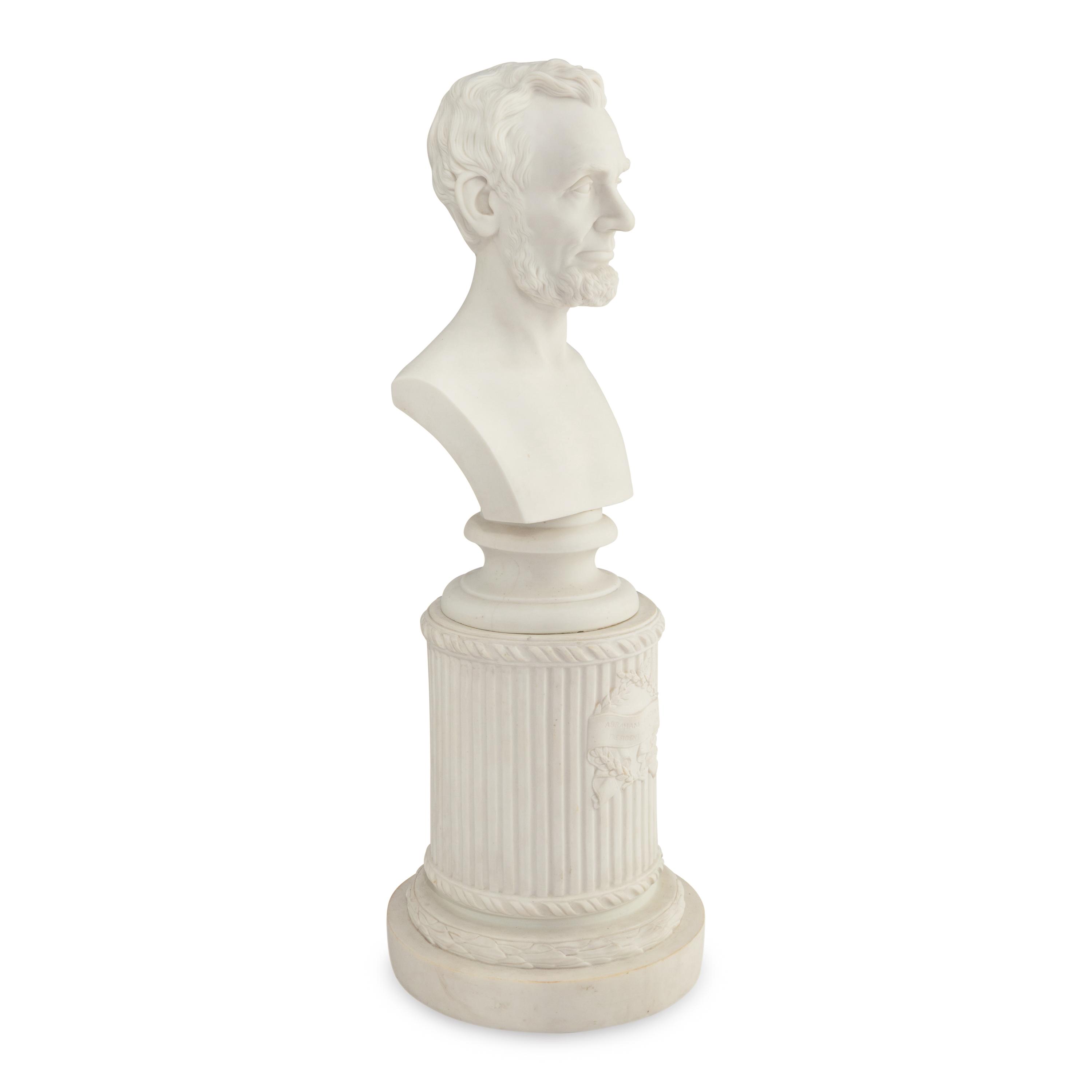 Martin Milmore (American, 1844-1883) Bust of Abraham Lincoln 19th century parianware