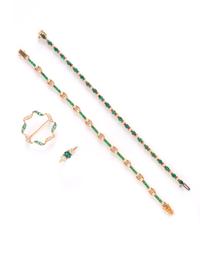 COLLECTION OF EMERALD AND DIAMOND JEWELRY