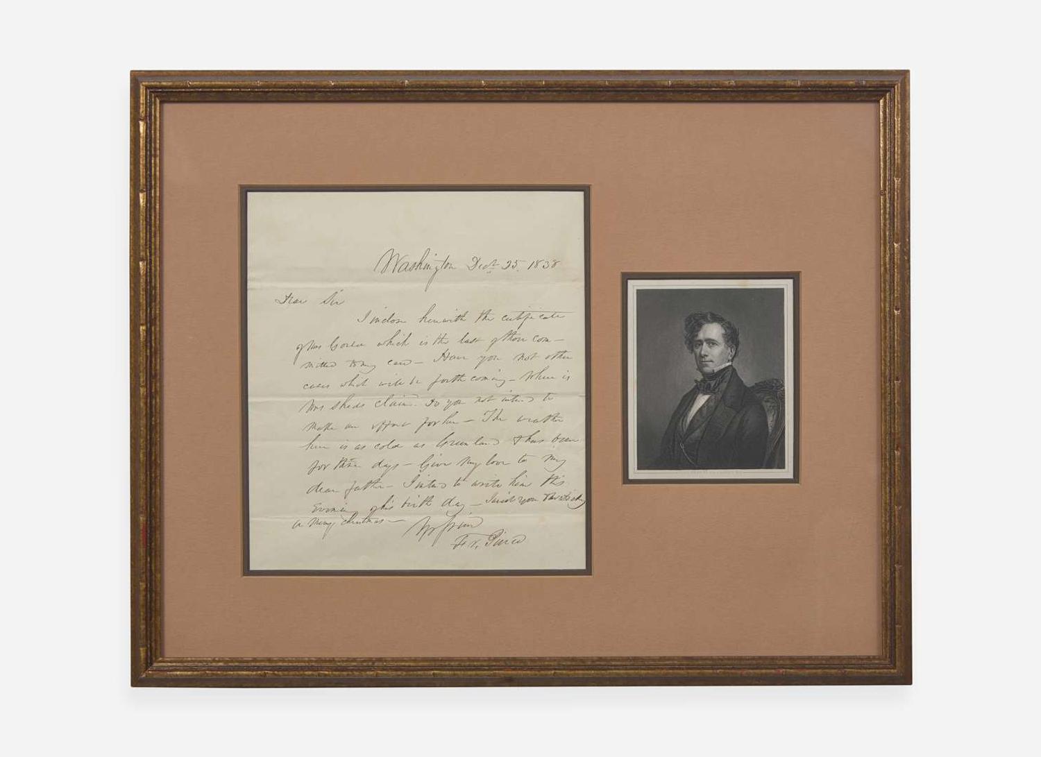 [Presidential] Pierce, Franklin: Autograph Letter, signed