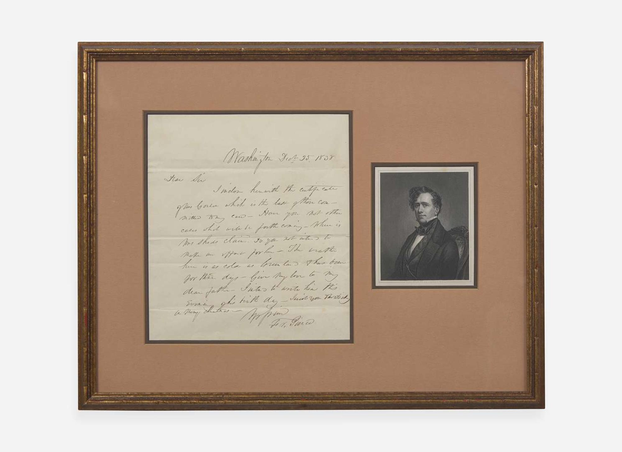 [Presidential] Pierce, Franklin: Autograph Letter, signed