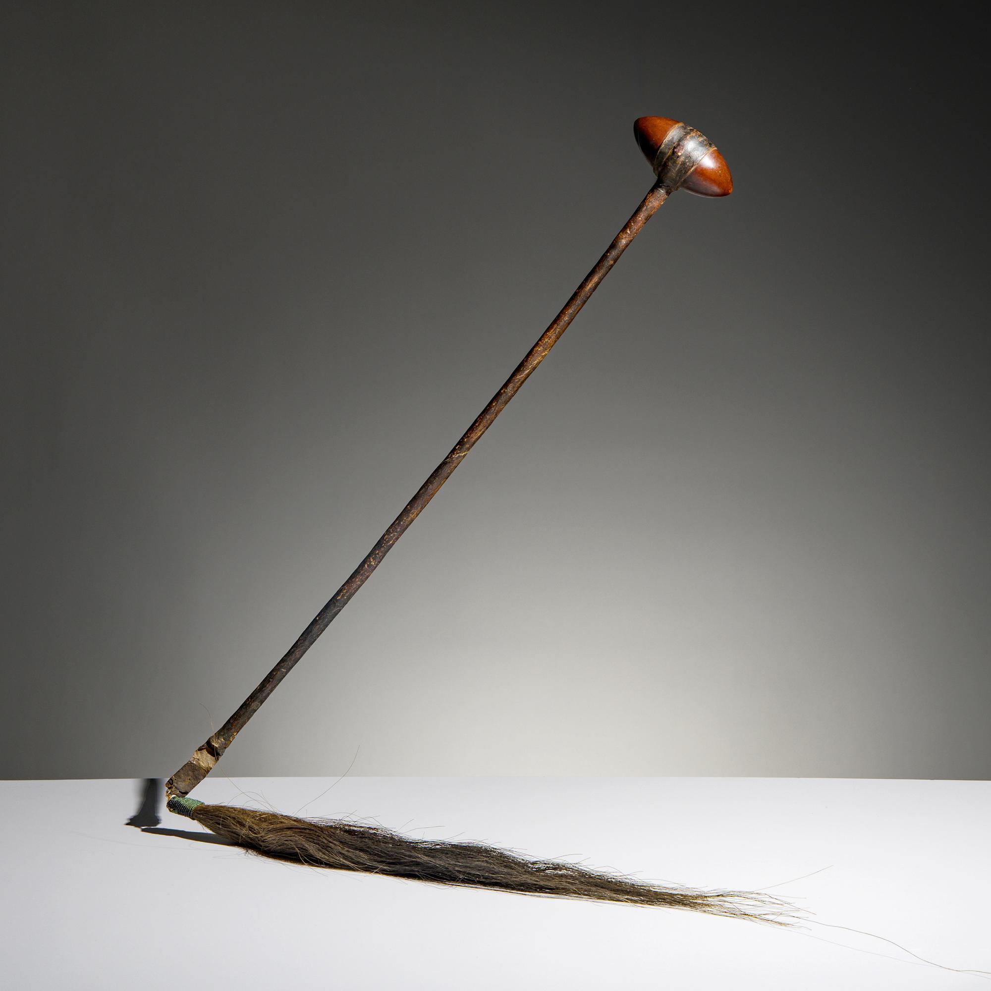 Northern Plains Stone Club, with Beaded Horsehair Drop