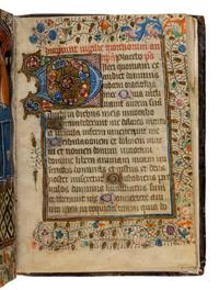 MASTERS OF THE GOLD SCROLLS (active Bruges, c. 1415-1450) Book of Hours, Use of Rome, in Latin and French, illuminated manuscript on parchment [Southern Netherlands, probably Bruges, c. 1420–1430]