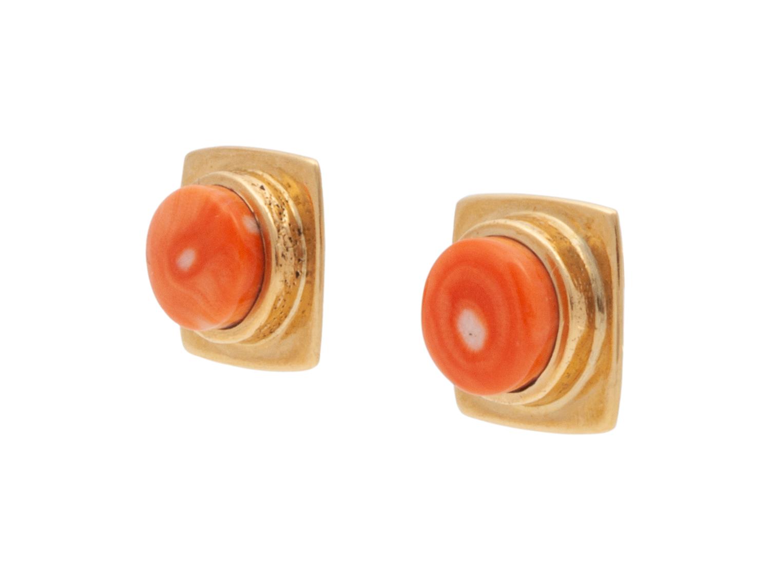 18k Gold and Coral Earrings