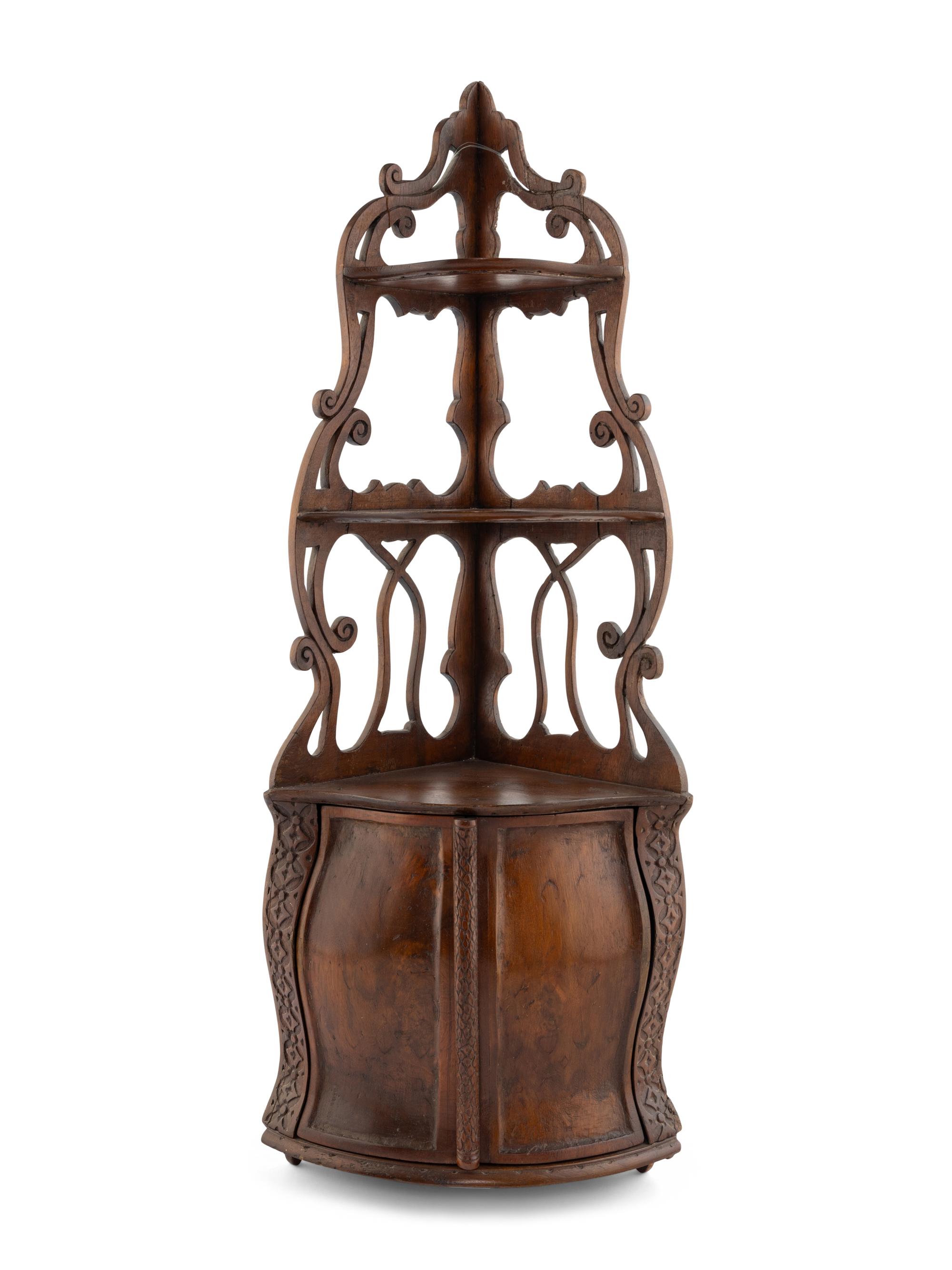 A French Provincial Fruitwood Hanging Encoignure