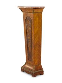 A French Gilt Bronze Mounted and Inlaid Pedestal