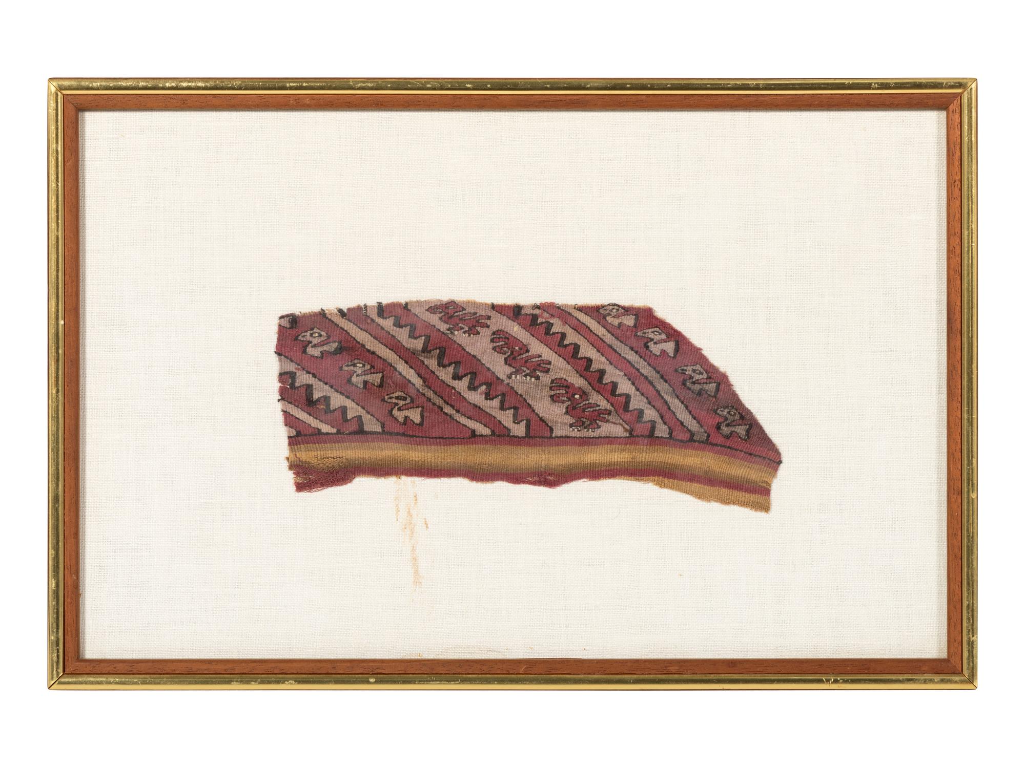 Four Peruvian Woven Cotton and Wool Textile Fragments