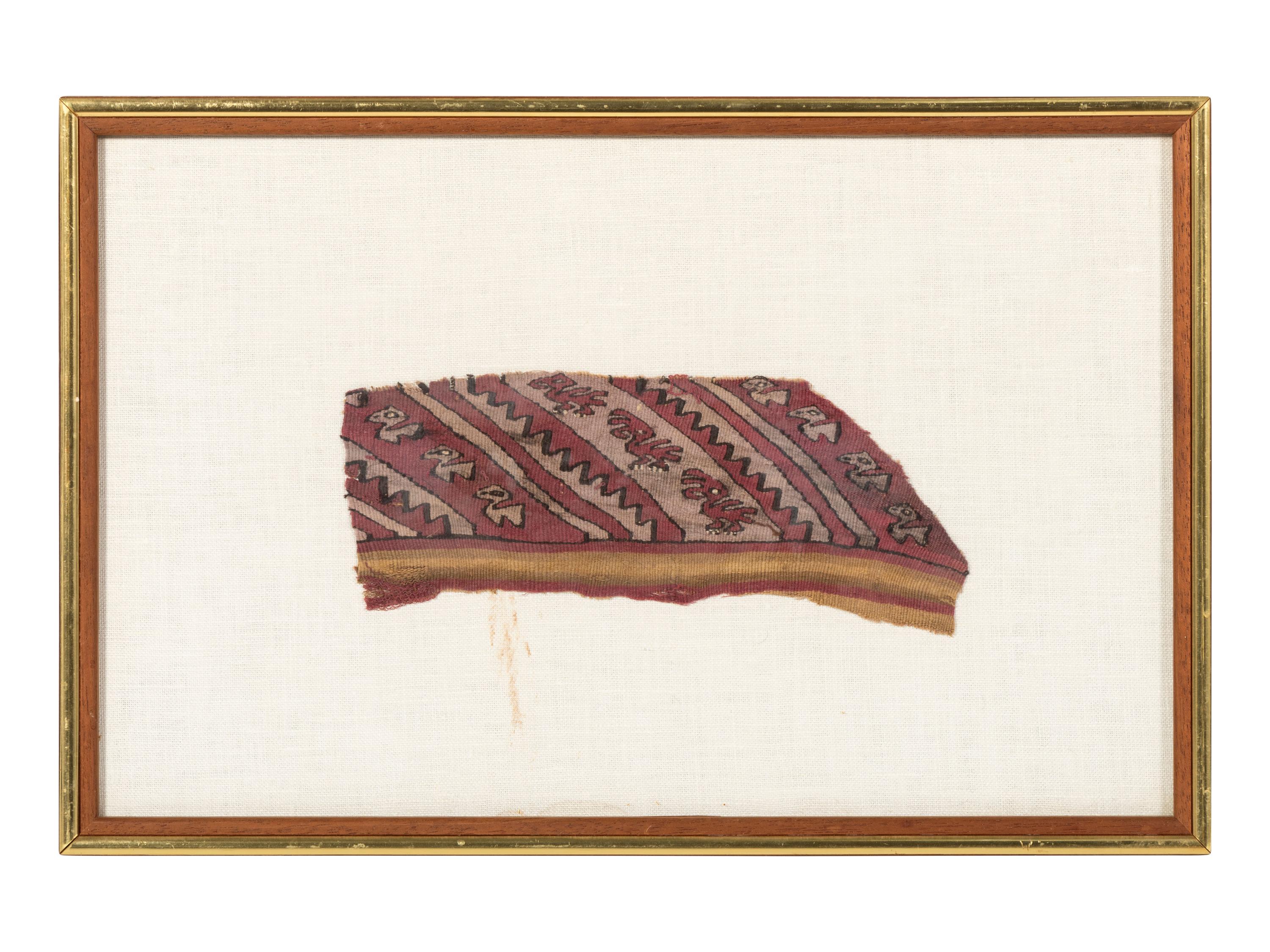 Four Peruvian Woven Cotton and Wool Textile Fragments