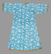 A Chinese Blue Ground Woven Silk Lady's Robe