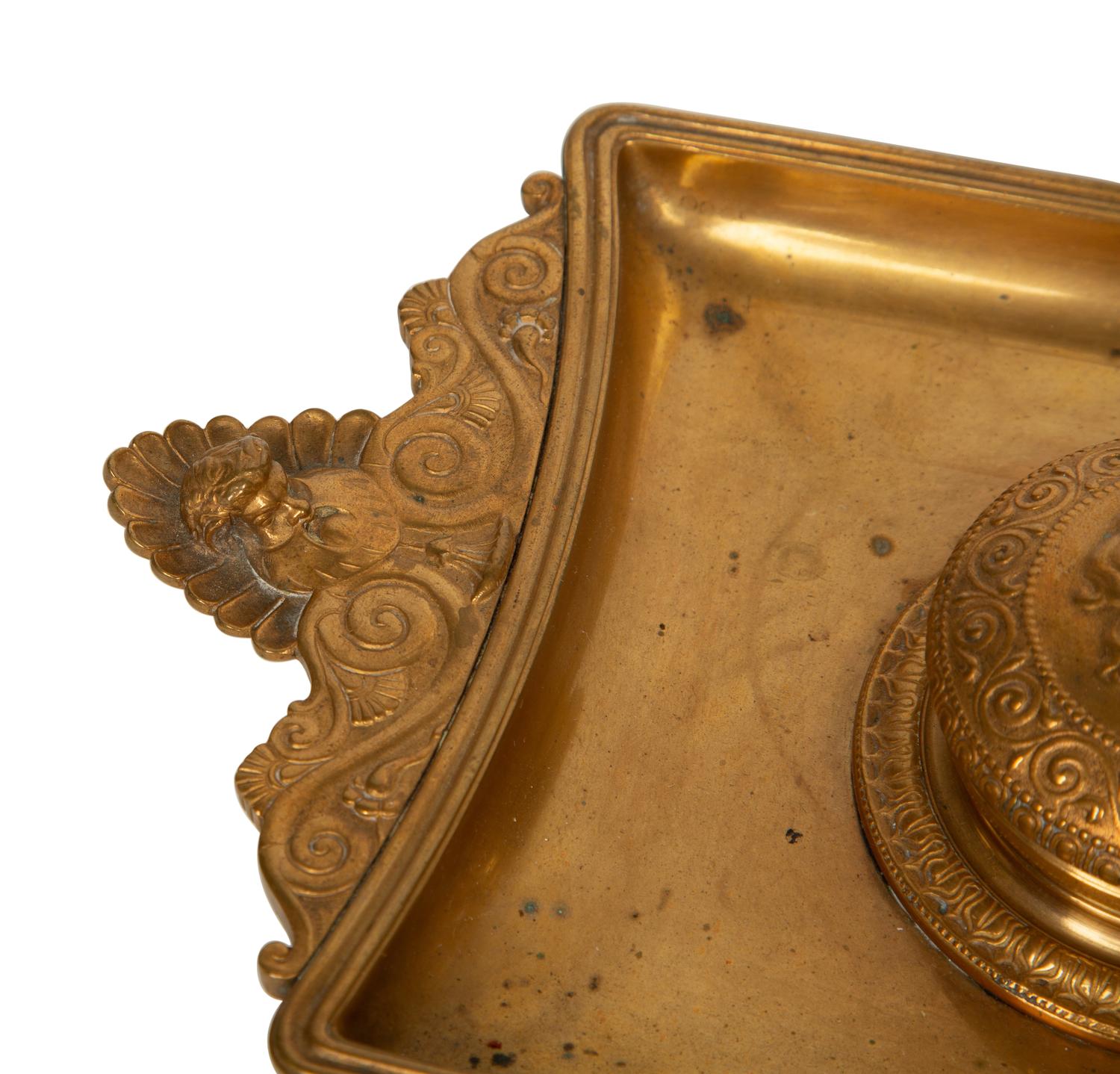 A Continental Gilt Bronze Inkwell — 19TH/20TH CENTURY