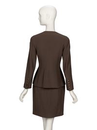 CHANEL, MUTED OLIVE SKIRT SUIT