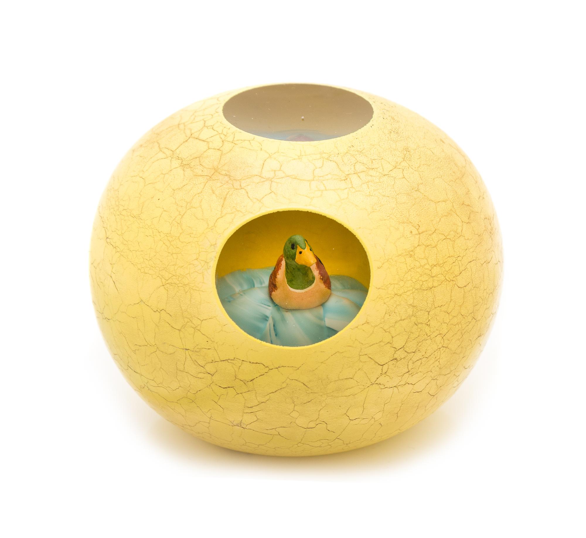 A Sid Encased Mallard Duck Paperweight Diameter 3 inches