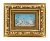 A French Enamel on Copper Plaque, Height of plaque 3 x width 5 inches.