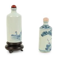 Two Blue and White Porcelain Snuff Bottles — 19TH/20TH CENTURY