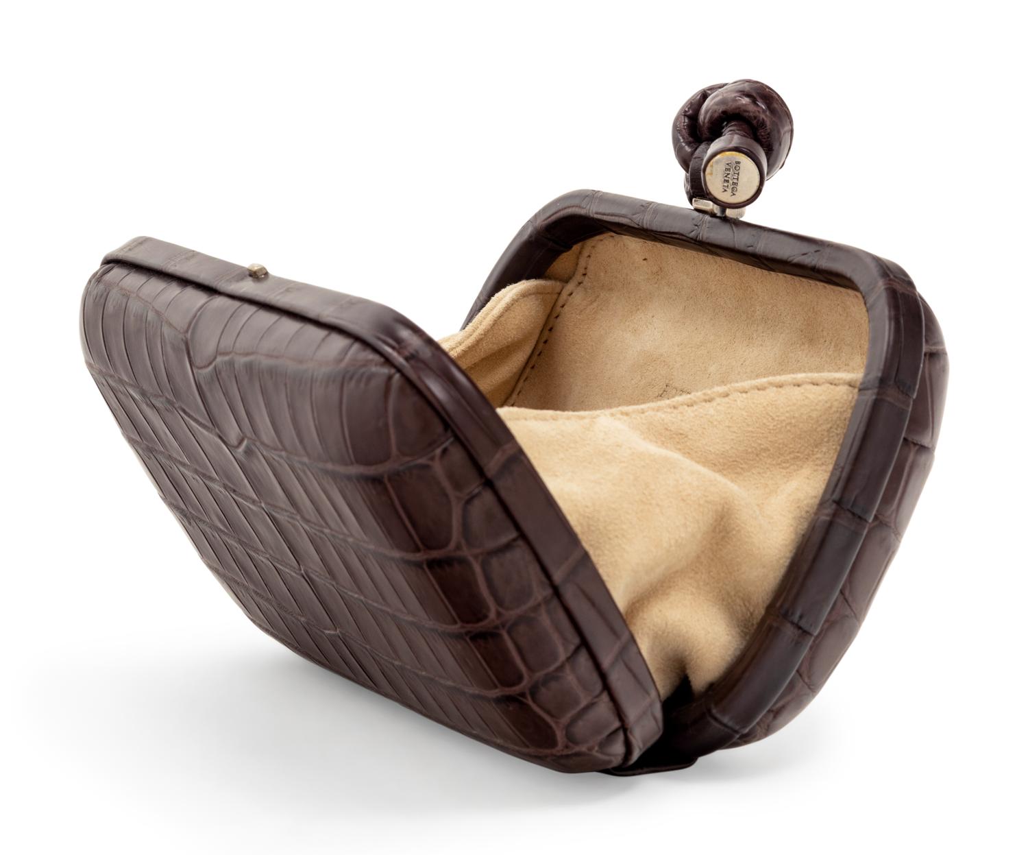 Bottega Veneta Crocodile Box Knot Clutch