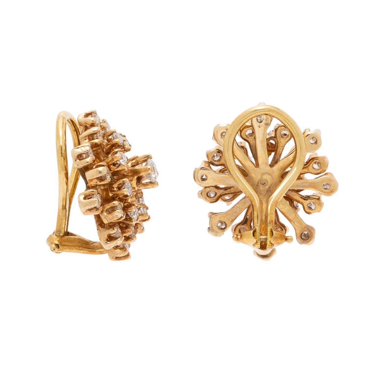 Diamond and Yellow Gold Earrings