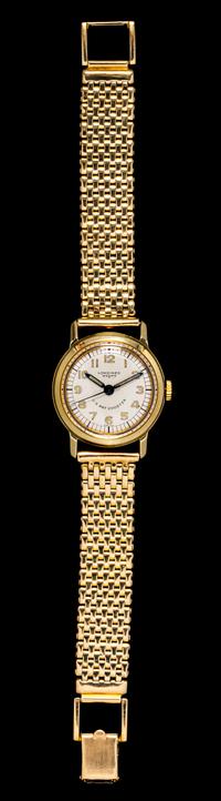 A 14 Karat Yellow Gold Aviator Wristwatch, Longines Weems, Circa 1945,