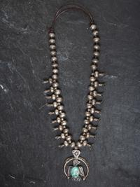 Navajo Thunderbird Squash Blossom Necklace