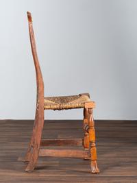 A Queen Anne Maple Rush Seat Spanish-Foot Side Chair