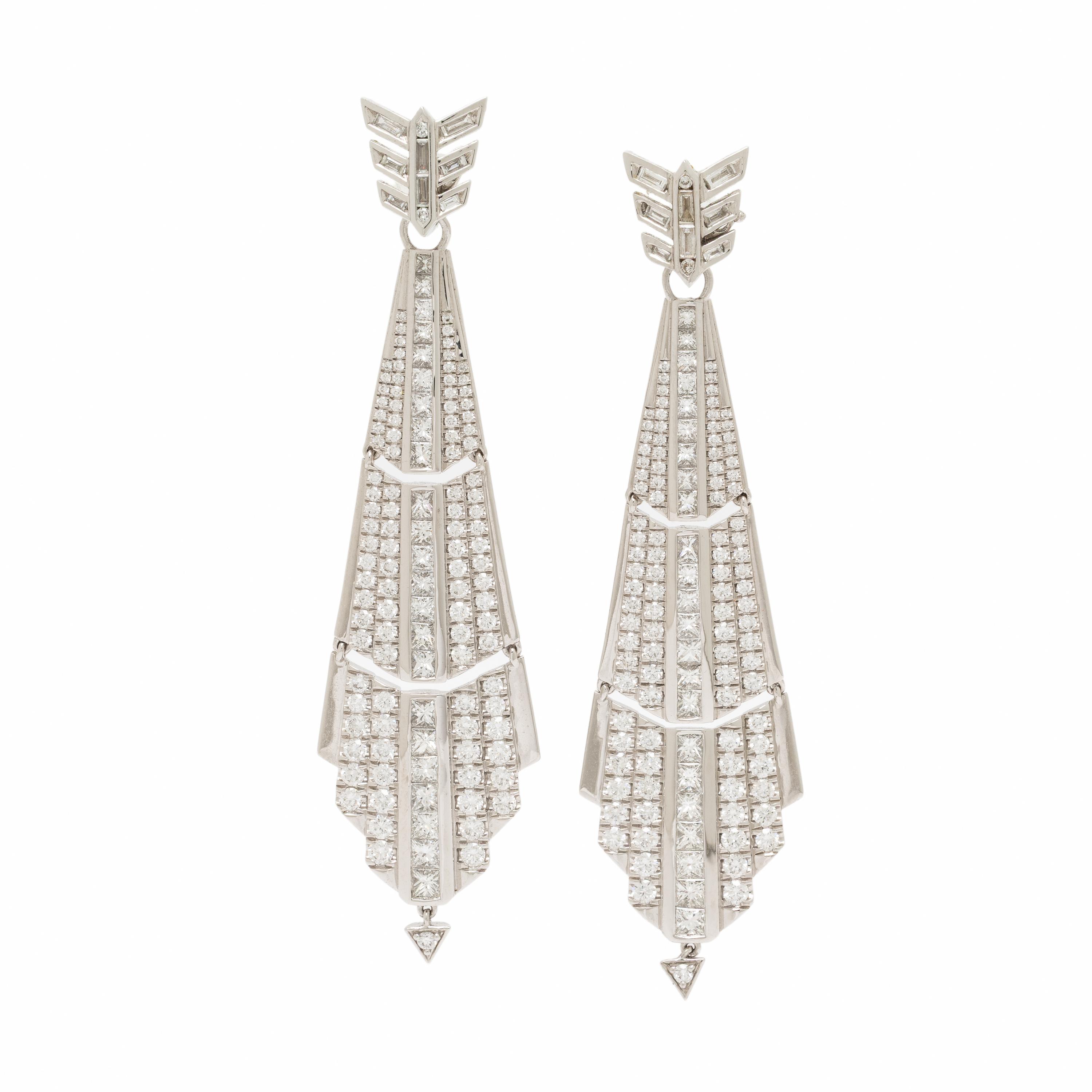 Annoushka, 'Chrysler', Diamond and White Gold Convertible Earrings