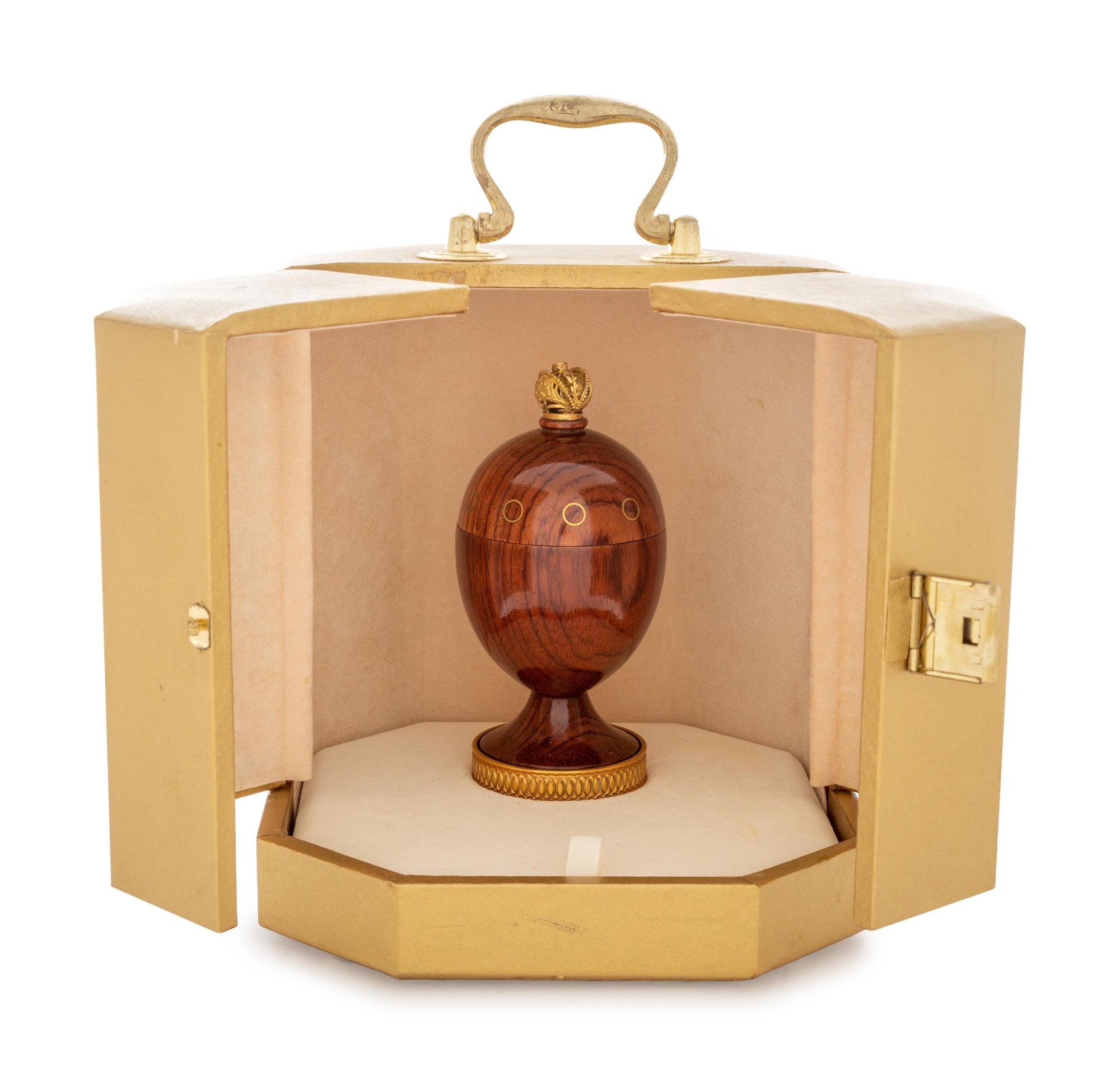 A Theo Faberge Gilt Metal Mounted Egg-Form Ring Stand — 20th Century
