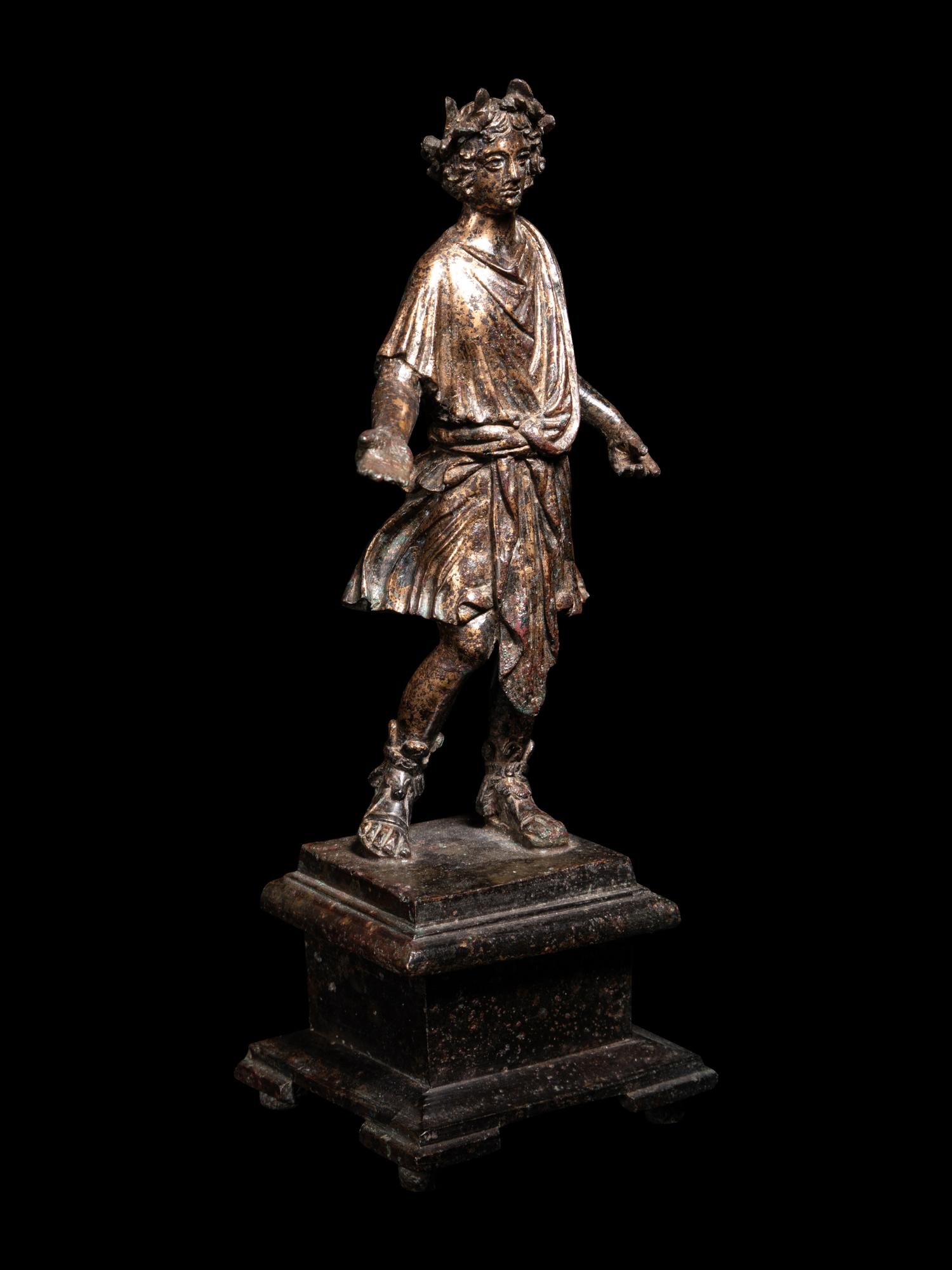 A Roman Gilt Bronze Lar
